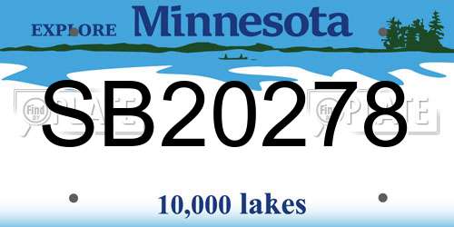 SB20278 Minnesota License Plate