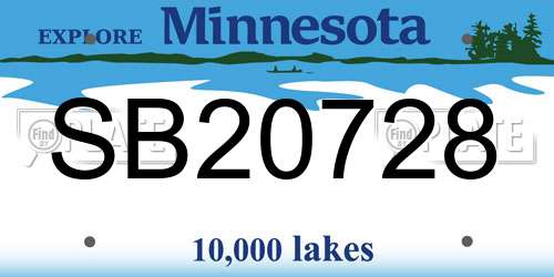 SB20728 Minnesota License Plate