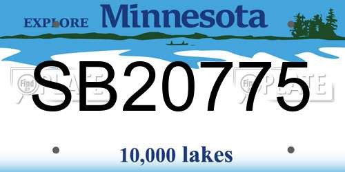 SB20775 Minnesota License Plate
