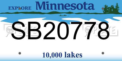 SB20778 Minnesota License Plate