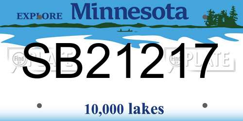 SB21217 Minnesota License Plate