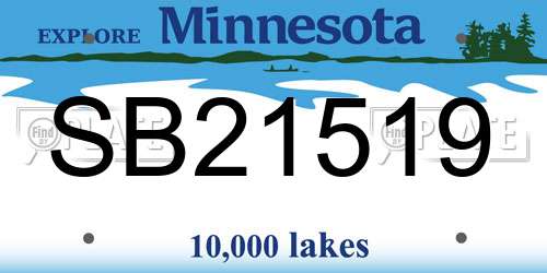 SB21519 Minnesota License Plate