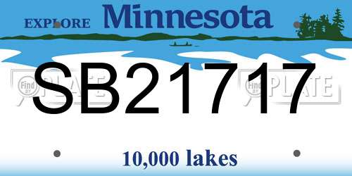 SB21717 Minnesota License Plate