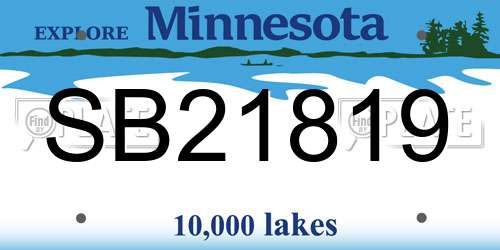 SB21819 Minnesota License Plate