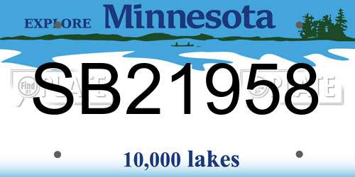 SB21958 Minnesota License Plate