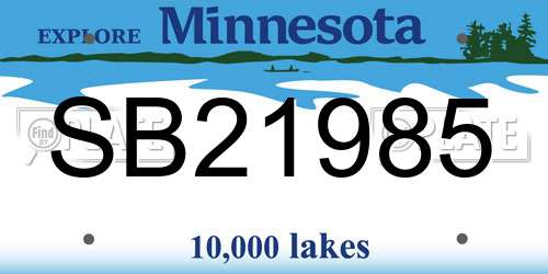 SB21985 Minnesota License Plate