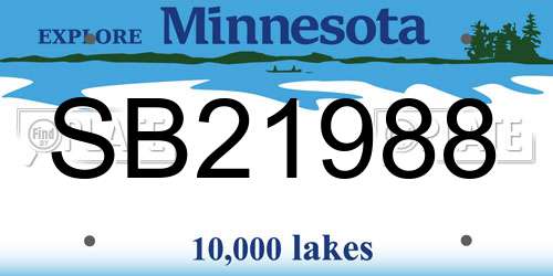 SB21988 Minnesota License Plate