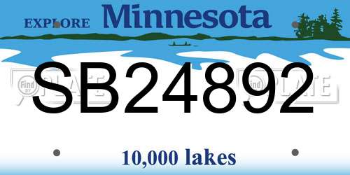 SB24892 Minnesota License Plate
