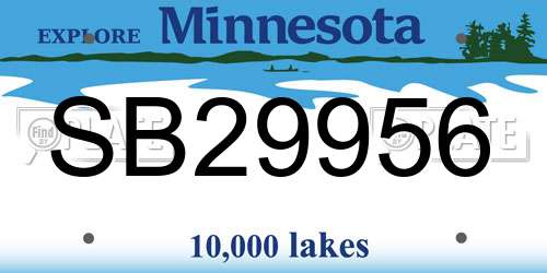 SB29956 Minnesota License Plate