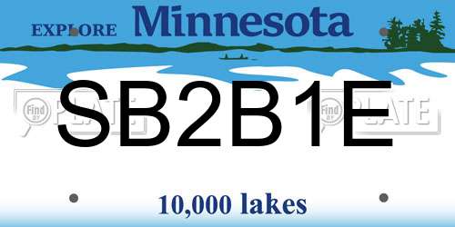 SB2B1E Minnesota License Plate