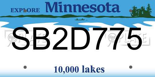 SB2D775 Minnesota License Plate