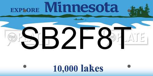 SB2F8T Minnesota License Plate