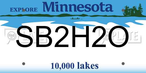 SB2H2O Minnesota License Plate