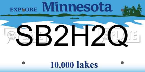 SB2H2Q Minnesota License Plate
