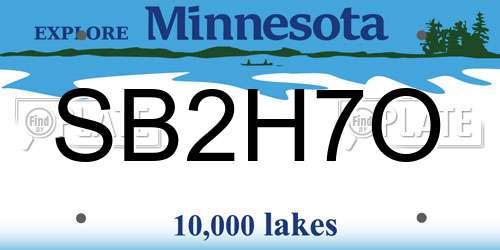 SB2H7O Minnesota License Plate