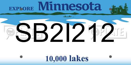 SB2I212 Minnesota License Plate