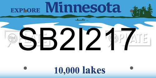 SB2I217 Minnesota License Plate