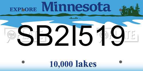 SB2I519 Minnesota License Plate
