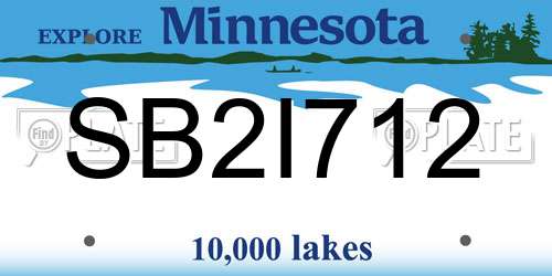SB2I712 Minnesota License Plate