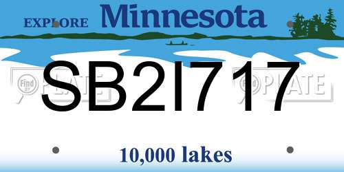 SB2I717 Minnesota License Plate