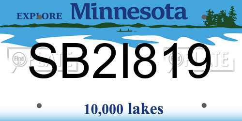 SB2I819 Minnesota License Plate