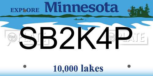 SB2K4P Minnesota License Plate