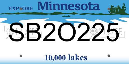 SB2O225 Minnesota License Plate