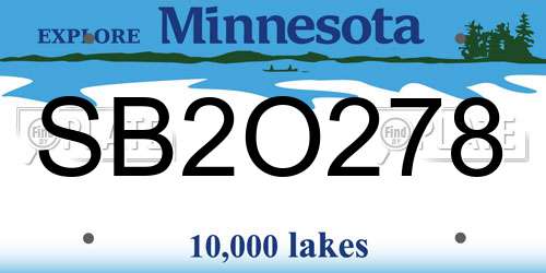 SB2O278 Minnesota License Plate
