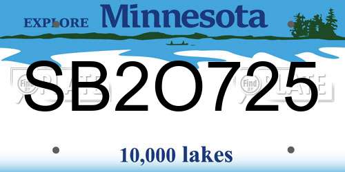SB2O725 Minnesota License Plate
