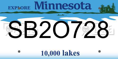 SB2O728 Minnesota License Plate