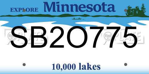 SB2O775 Minnesota License Plate