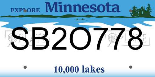 SB2O778 Minnesota License Plate