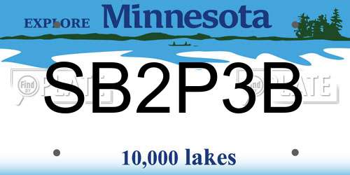 SB2P3B Minnesota License Plate