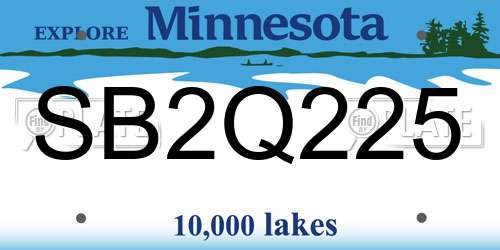 SB2Q225 Minnesota License Plate
