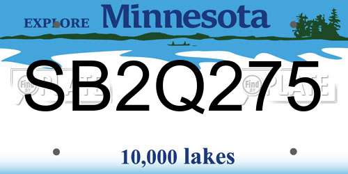 SB2Q275 Minnesota License Plate