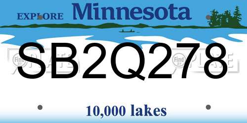 SB2Q278 Minnesota License Plate