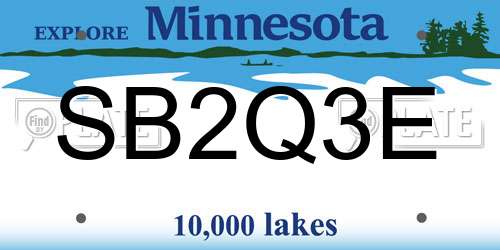 SB2Q3E Minnesota License Plate