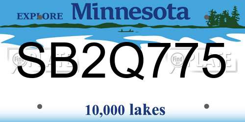 SB2Q775 Minnesota License Plate