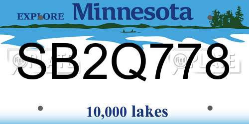 SB2Q778 Minnesota License Plate