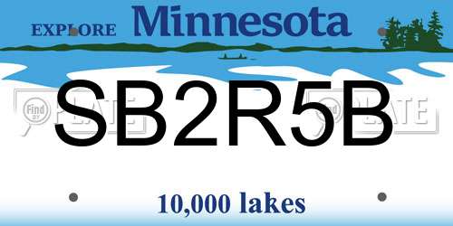 SB2R5B Minnesota License Plate