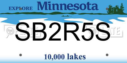 SB2R5S Minnesota License Plate