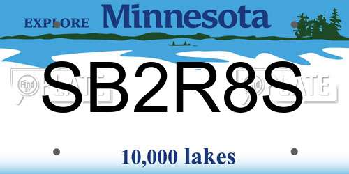 SB2R8S Minnesota License Plate