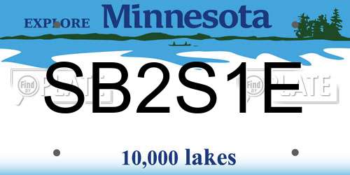 SB2S1E Minnesota License Plate