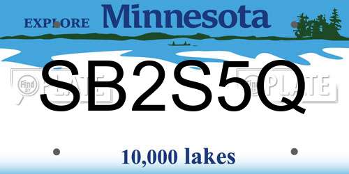 SB2S5Q Minnesota License Plate