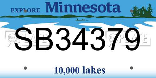 SB34379 Minnesota License Plate