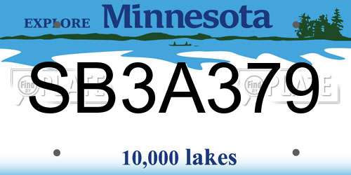 SB3A379 Minnesota License Plate