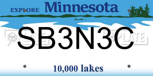 SB3N3C Minnesota License Plate