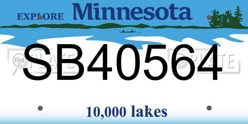 SB40564 Minnesota License Plate