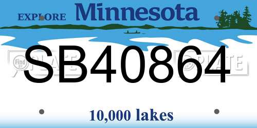 SB40864 Minnesota License Plate