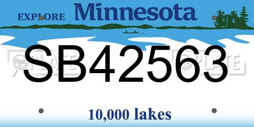 SB42563 Minnesota License Plate